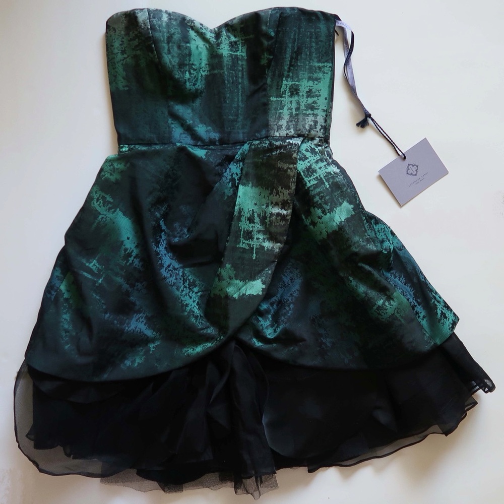 Vera Wang Lavender Label Printed Mini Dress Green